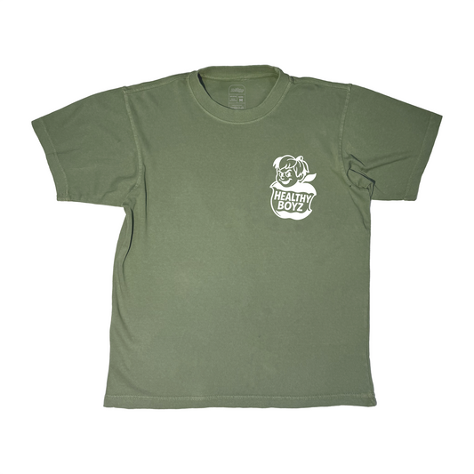 Healthy Logo Olive Green Tee